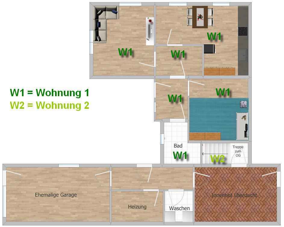 Wohneinheit 2 - Wohn- und Essbereich